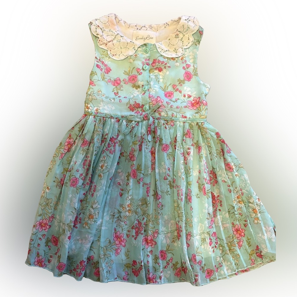 Emily Rose Floral Girls Dress with Elegant Lace